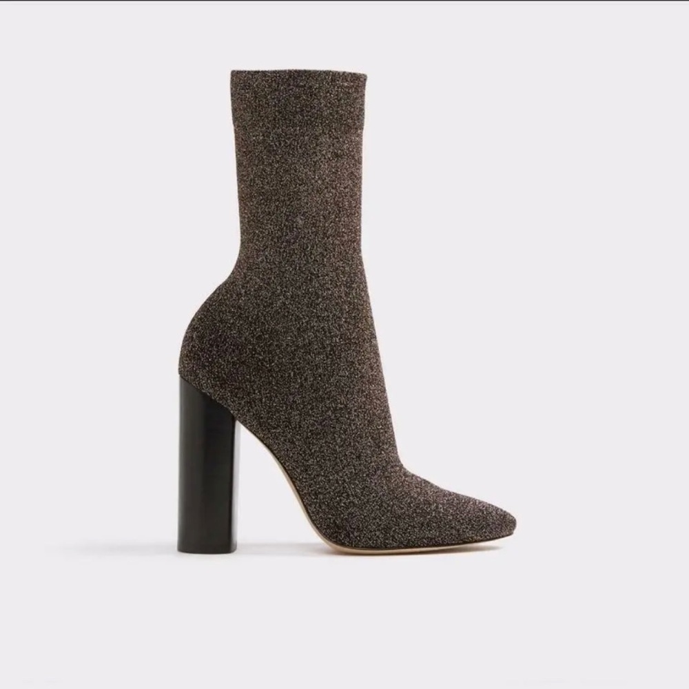 Aldo Bryony Metallic Knit Sock Bootie 6.5